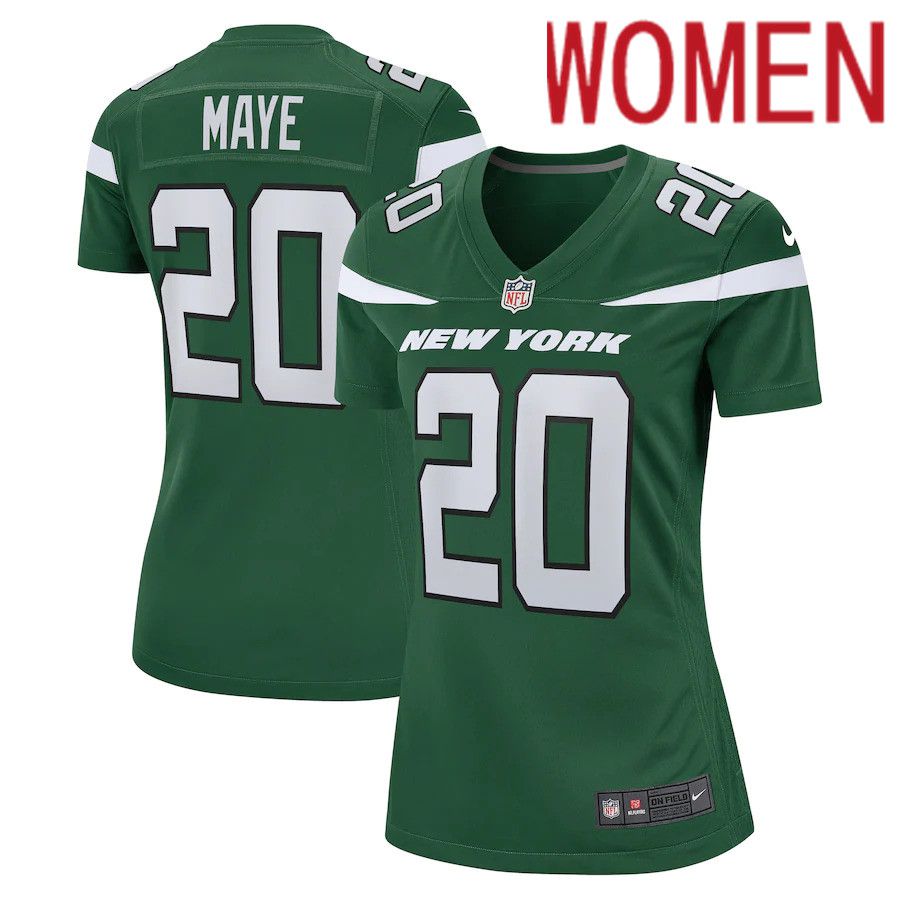 Women New York Jets #20 Marcus Maye Nike Gotham Green Game NFL Jersey->women nfl jersey->Women Jersey